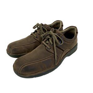 Clarks Mens Size 12 Brown Leather Casual Shoes Lace up Comfort